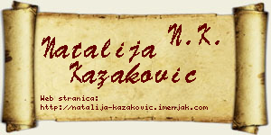 Natalija Kazaković vizit kartica